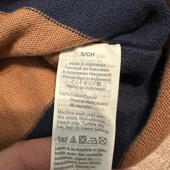 Madewell Shirt Women’s Size Small Striped Blue Brown Frayed Sweater - Picture 5 of 7